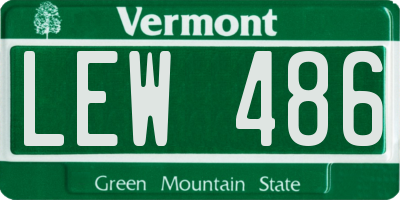 VT license plate LEW486