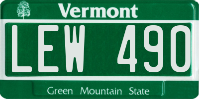 VT license plate LEW490
