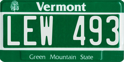 VT license plate LEW493