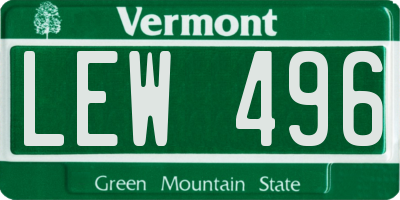 VT license plate LEW496