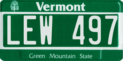 VT license plate LEW497