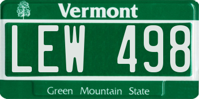 VT license plate LEW498