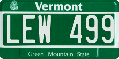 VT license plate LEW499