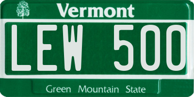 VT license plate LEW500
