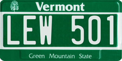 VT license plate LEW501