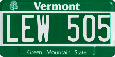 VT license plate LEW505