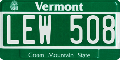 VT license plate LEW508