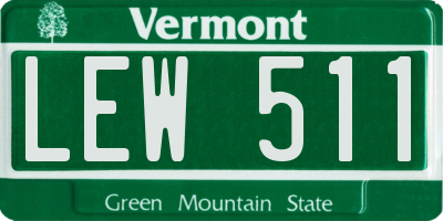 VT license plate LEW511
