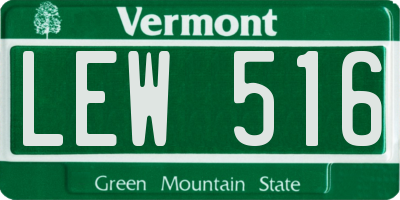 VT license plate LEW516