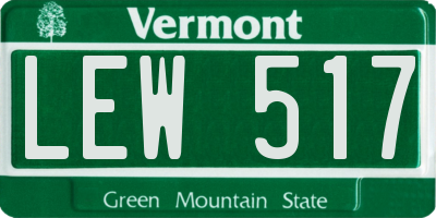 VT license plate LEW517