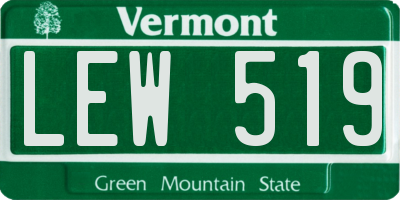 VT license plate LEW519