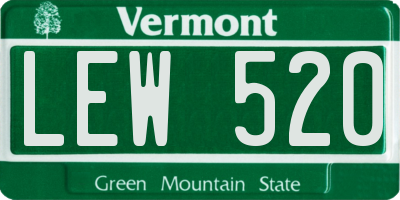 VT license plate LEW520