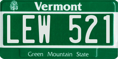 VT license plate LEW521