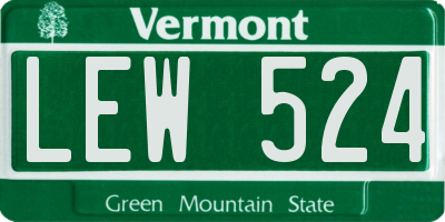 VT license plate LEW524