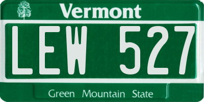 VT license plate LEW527