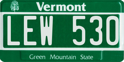 VT license plate LEW530