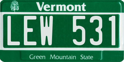 VT license plate LEW531