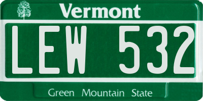 VT license plate LEW532