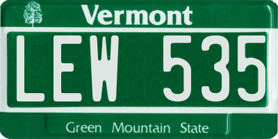 VT license plate LEW535