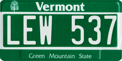 VT license plate LEW537