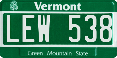 VT license plate LEW538