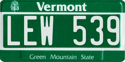 VT license plate LEW539
