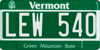 VT license plate LEW540