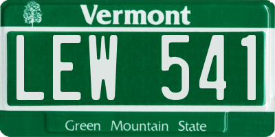 VT license plate LEW541
