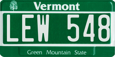 VT license plate LEW548