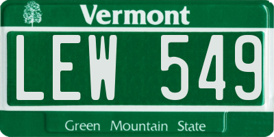 VT license plate LEW549