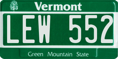VT license plate LEW552