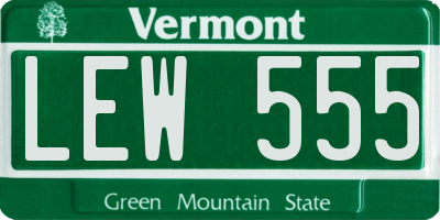 VT license plate LEW555
