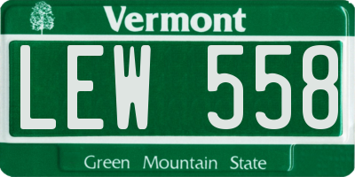 VT license plate LEW558