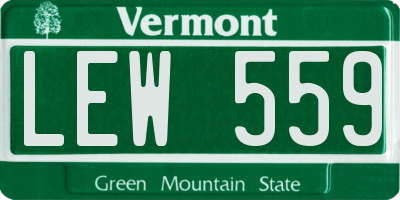 VT license plate LEW559