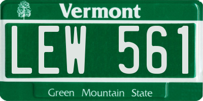 VT license plate LEW561
