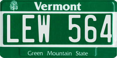 VT license plate LEW564