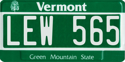 VT license plate LEW565
