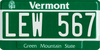 VT license plate LEW567