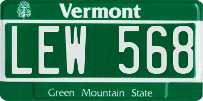 VT license plate LEW568