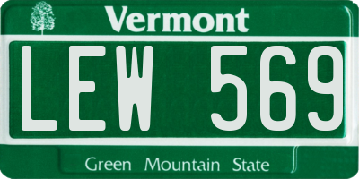 VT license plate LEW569
