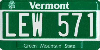 VT license plate LEW571