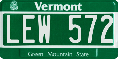VT license plate LEW572