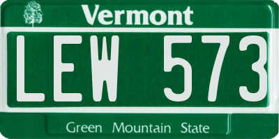 VT license plate LEW573