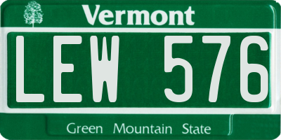 VT license plate LEW576