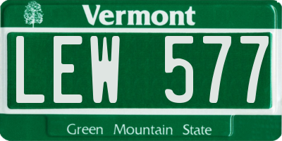 VT license plate LEW577