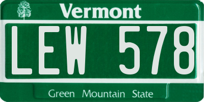 VT license plate LEW578