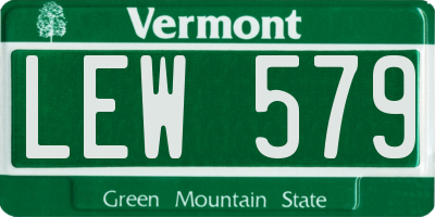 VT license plate LEW579