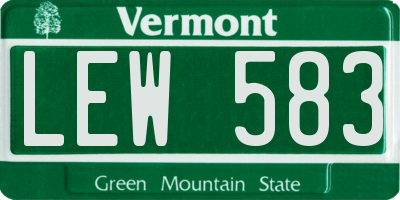 VT license plate LEW583