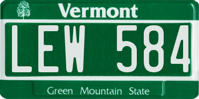 VT license plate LEW584