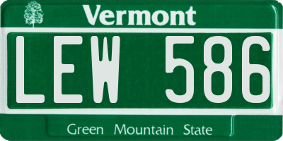 VT license plate LEW586